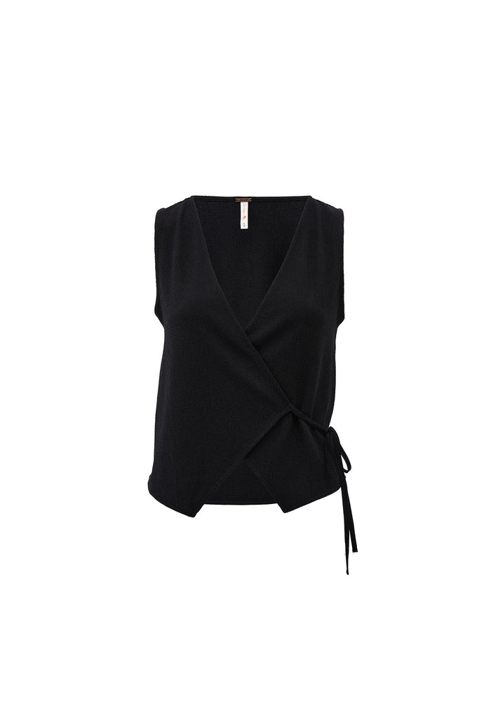 Double Breasted Vest - BLACK
