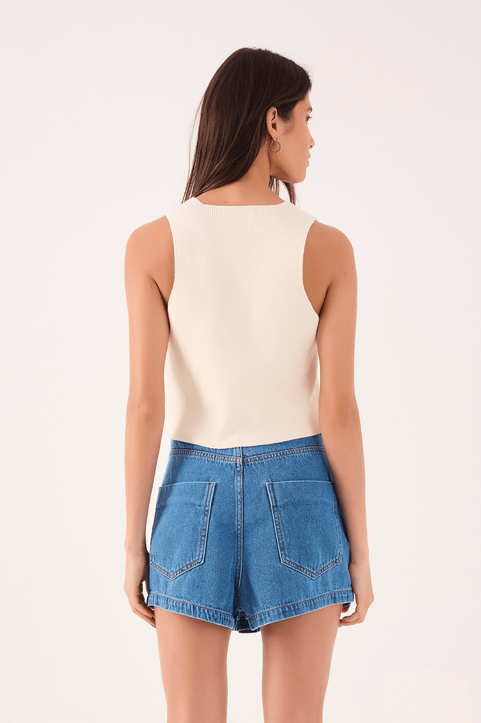Double-Waist Denim Skort_4
