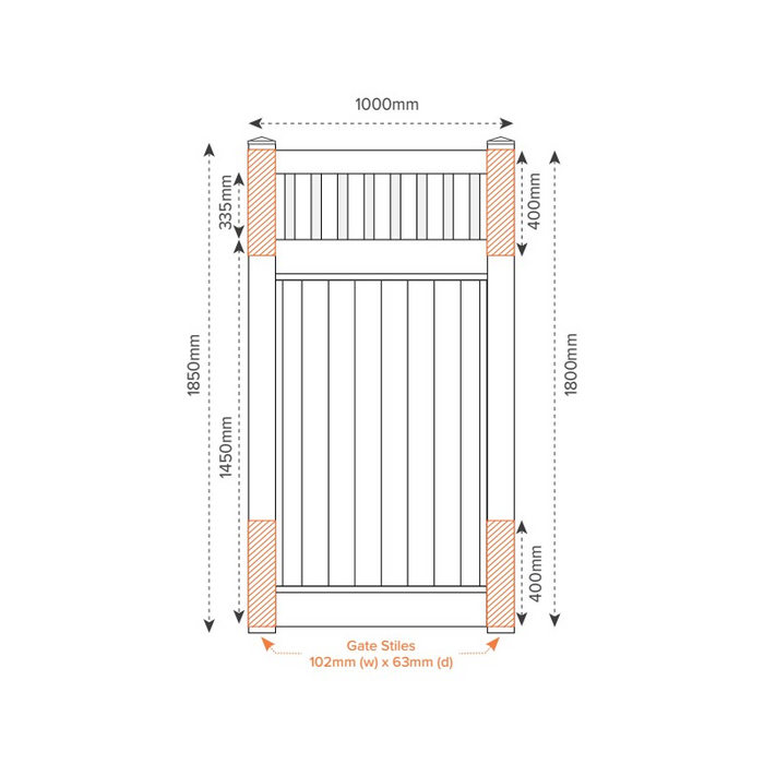 Oxworks PVC Fence Gate - White - 1000mm x 1800mm - Image 2
