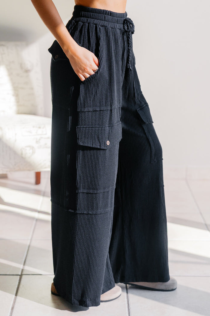 Ebb & Flow Ribbed Knit Cargo Pants