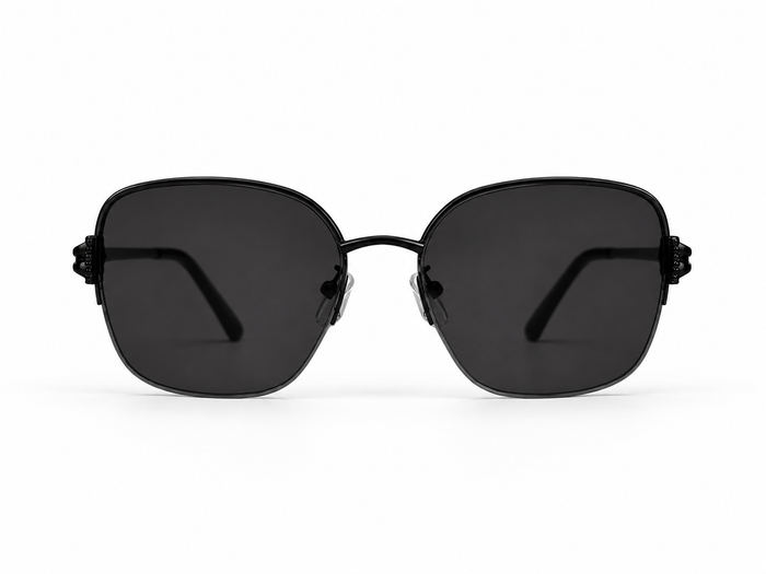 Embellished Clover Sunglasses Black/Black