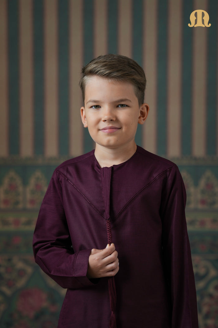 Emrati Kurta Set Maroon For Boys