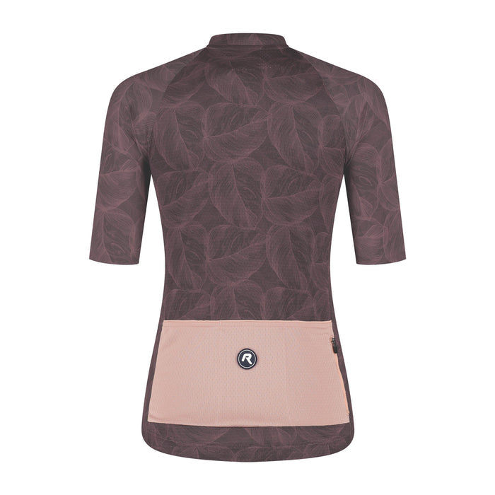 Rogelli Essential Graphic II fietsshirt dames bordeaux korte mouw achterkant.