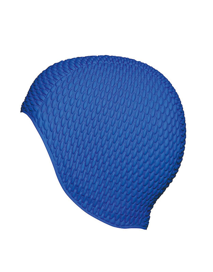 Royal blue Fashy Bubble Swim Cap with textured, stretchy fabric