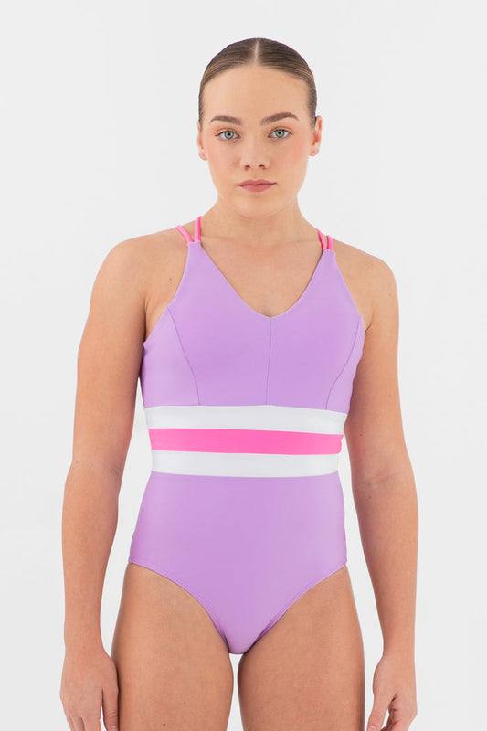 Fit-Letic Leotard in Lavender - Front View