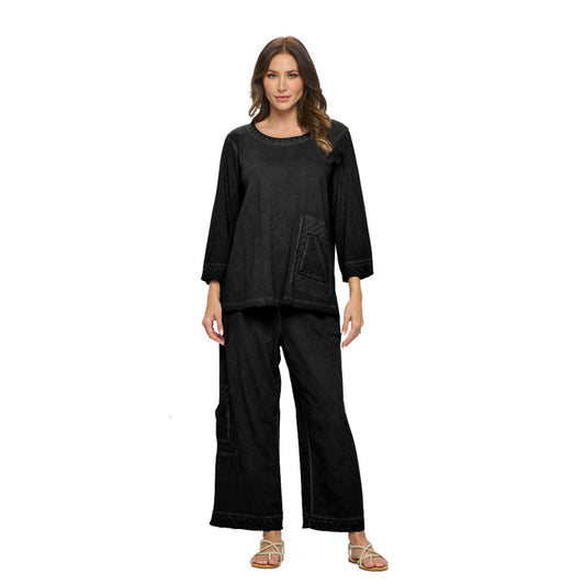 Flood Pant With Cargo Pocket in Black Coffee - CS386-BLK