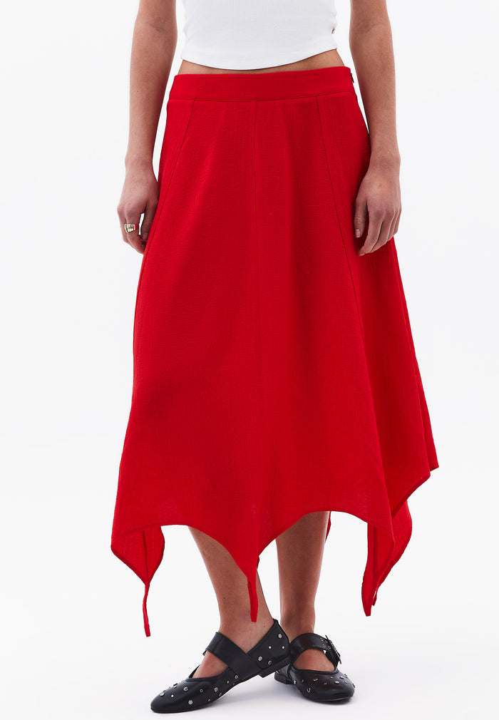 Flowing Long Skirt - RACING RED
