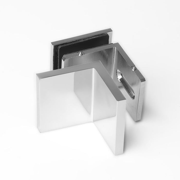 Forge Frameless Shower Screen Bracket Glass to Wall 90 Degrees Adjustable - Chrome - Image 2