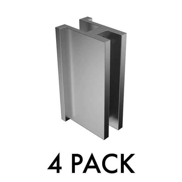 Glass Outlet Joiner Block - Anodised Aluminium - 90mm - 4 Pack - Image 1