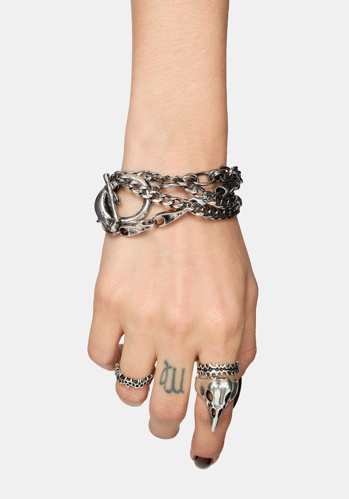 Golia Layered T-Bar Chain Bracelet