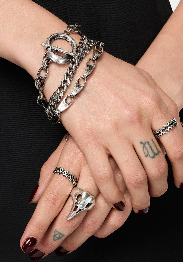 Golia Layered T-Bar Chain Bracelet