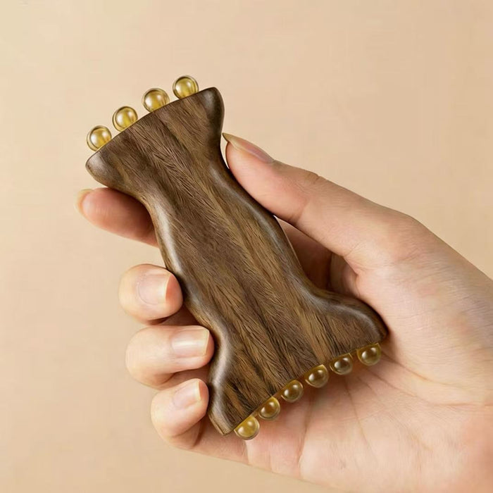 Green Sandalwood Gua Sha Comb — 3-in-1 Facial Sculpting & Massage Tool