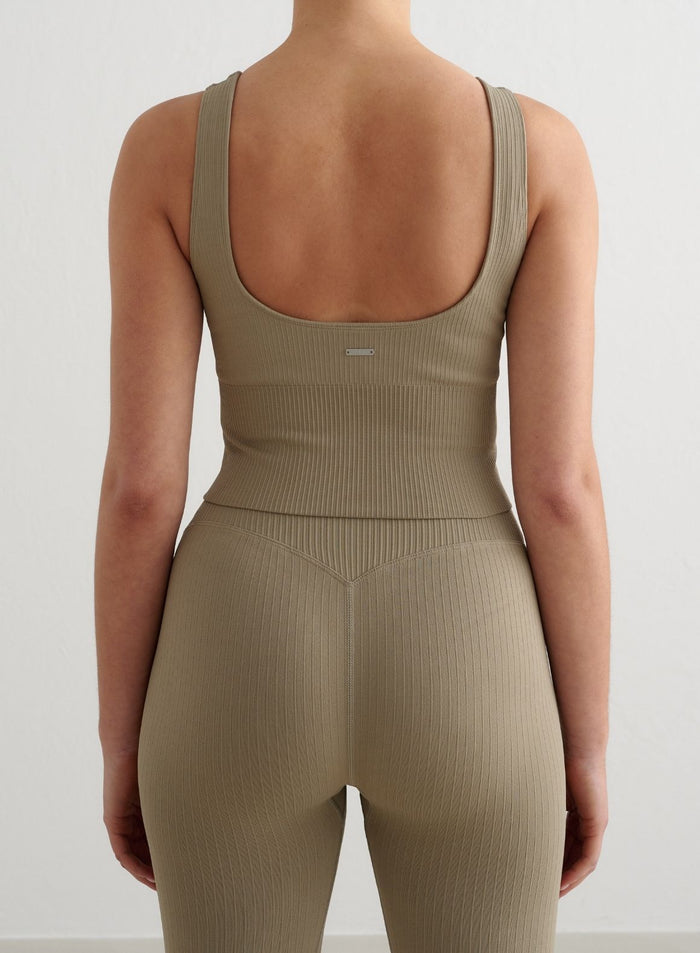 Green Tea Ribbed Seamless Shaping Bralette