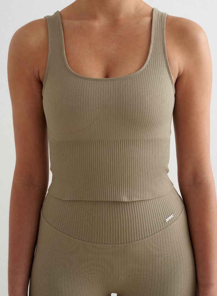 Green Tea Ribbed Seamless Shaping Bralette