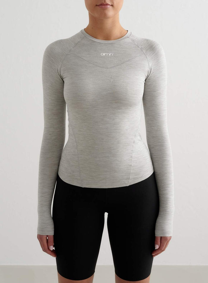 Grey Melange Soft Basic Long Sleeve