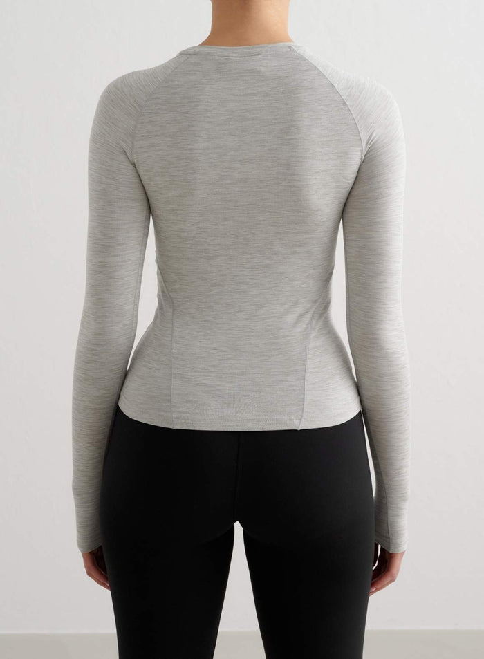 Grey Melange Soft Basic Long Sleeve