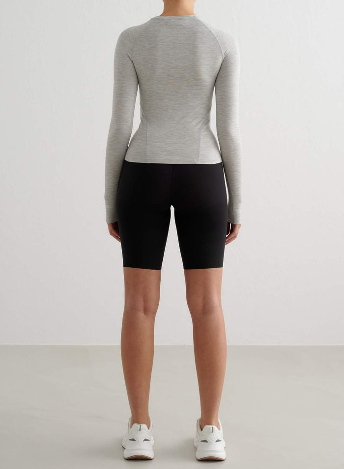 Grey Melange Soft Basic Long Sleeve