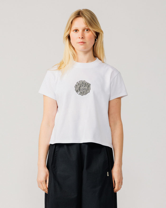 Grounded Logo Cropped T-Shirt - White
