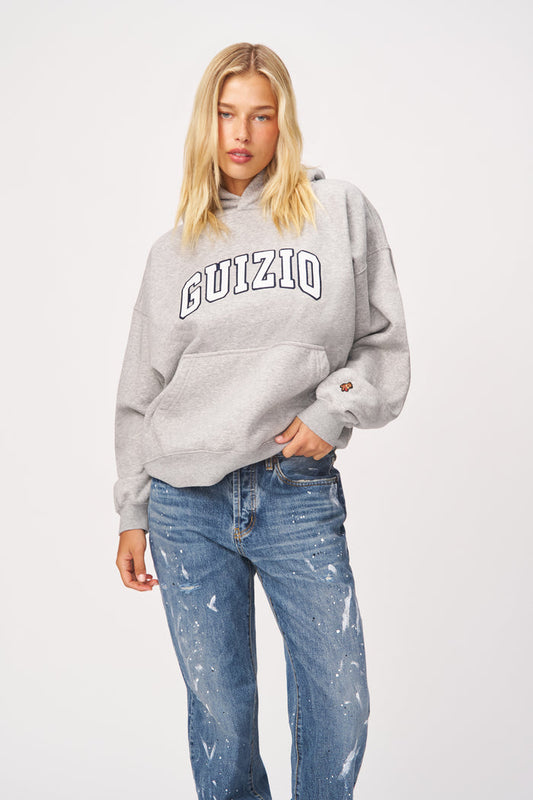 Guizio Pullover Hoodie in Heather Grey