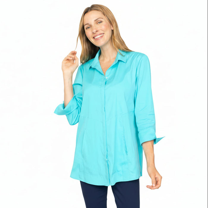 Habitat "One" Lightweight Cotton Tunic Shirt in Seaglass - 15019-SEA