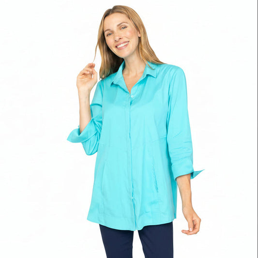 Habitat "One" Lightweight Cotton Tunic Shirt in Seaglass - 15019-SEA