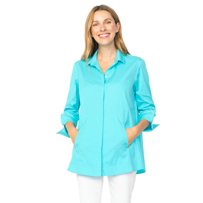 Habitat "One" Lightweight Cotton Tunic Shirt in Seaglass - 15019-SEA