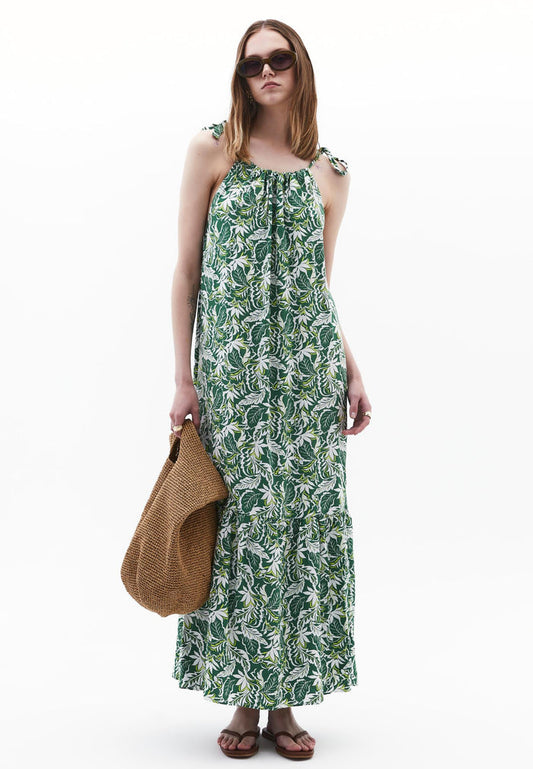 Halter Neck Tie Dress - FLOWER COMB