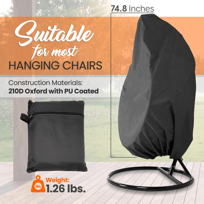 Hanging Egg Chair Cover Waterproof Windproof 210D Oxford 75"x45"