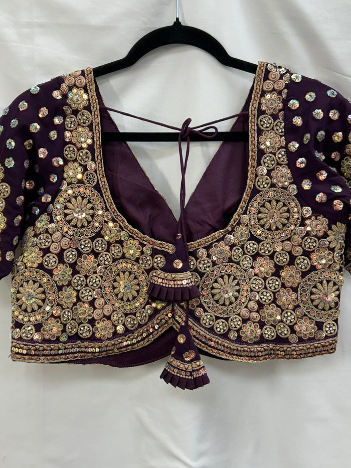 Heavy work blouse | purple blouse by Kurti Connection USA