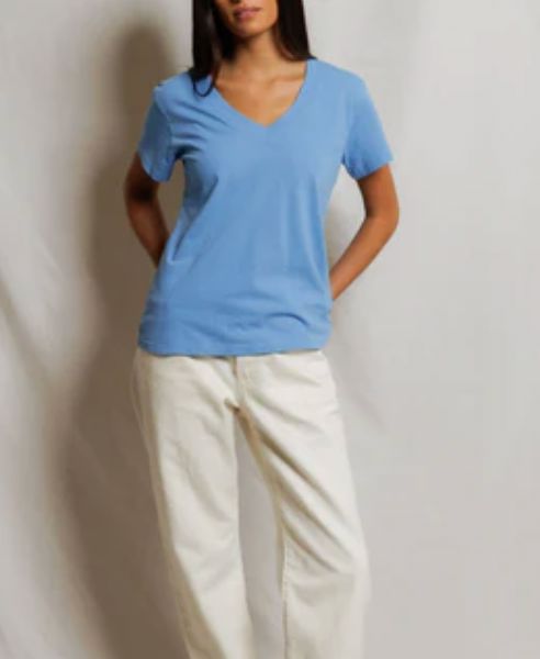 Hendrix Boxy V Neck Tee-Tops/Blouses-Uniquities
