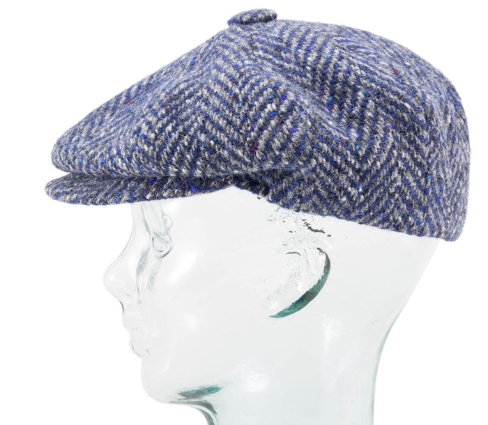 Herringbone Tweed - Fitted Newsboy Cap by Jonathan Richard