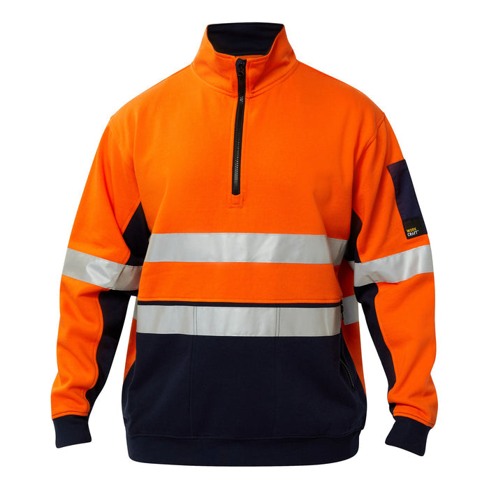 Hi Vis Half Zip Cotton Reflective Pullover