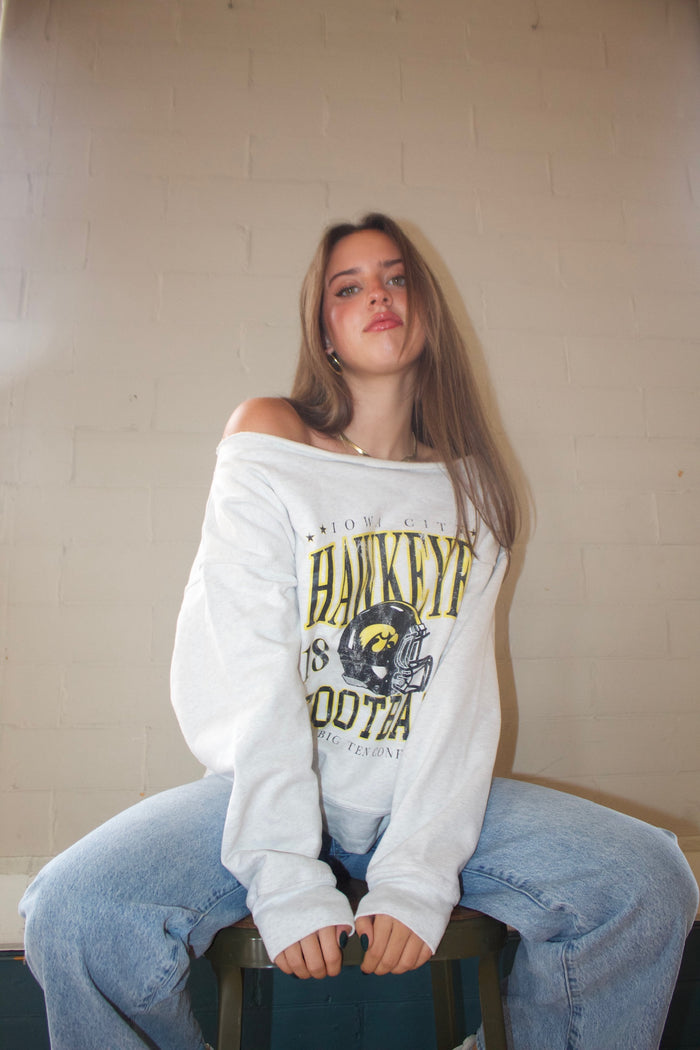 Iowa Football Off Shoulder Crew