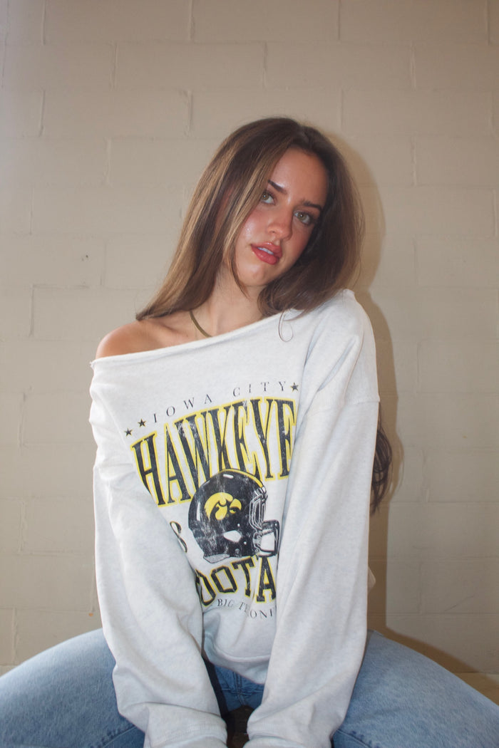 Iowa Football Off Shoulder Crew