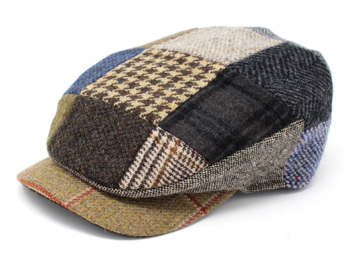 Irish Driving Cap - Patchwork Tweed