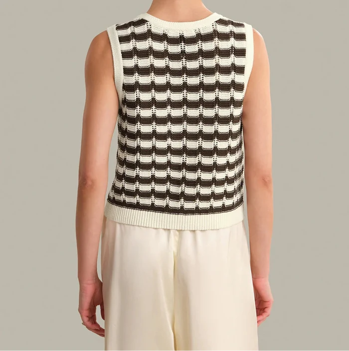 Isla Striped Button Front Vest-Tops/Blouses-Uniquities