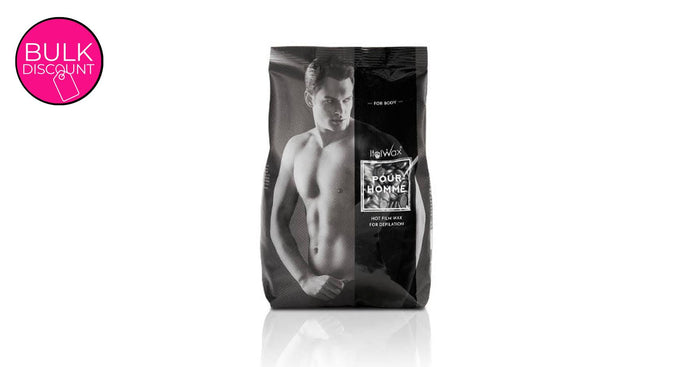 Italwax Hot Film Hard Wax Granules Black Silver Pour Homme for men (1kg)