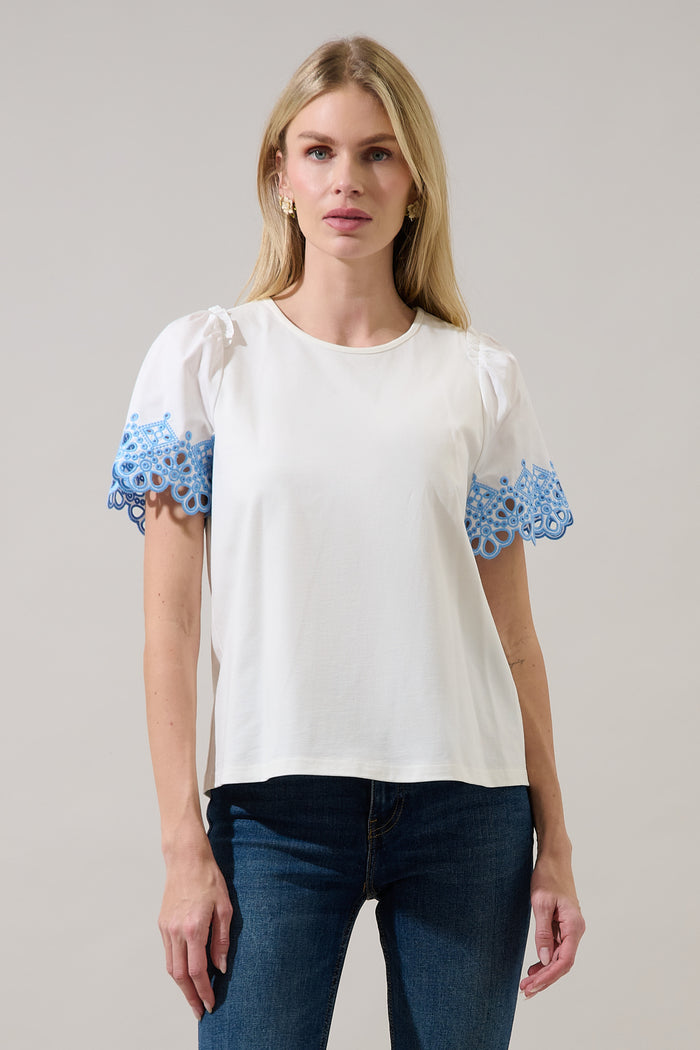 Jainy Embroidered Knit Top