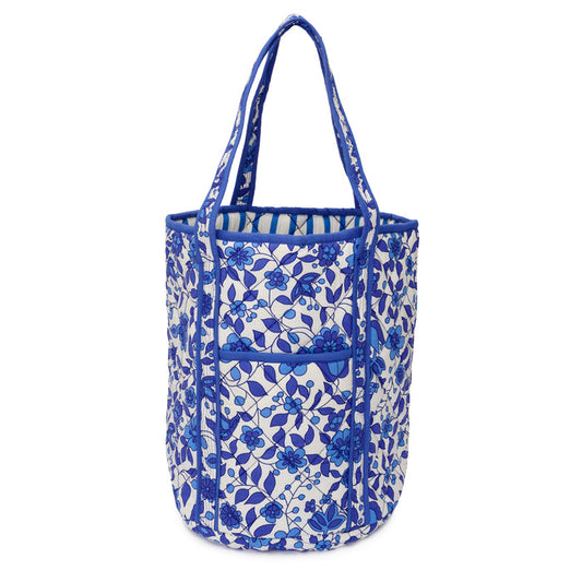 Jumbo Quilted Floral Storage Bag | Marine