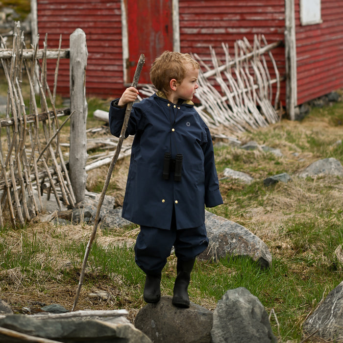Kids Waterproof Midi Raincoat - Inkberry