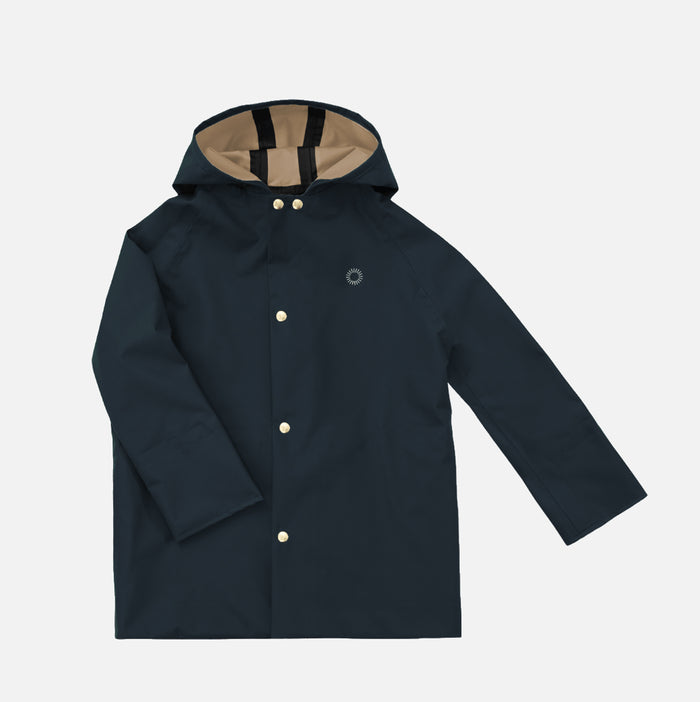 Kids Waterproof Midi Raincoat - Inkberry