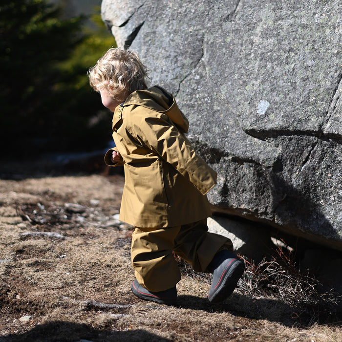 Kids Waterproof Midi Raincoat - Ochre