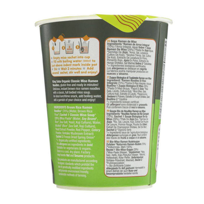 King Soba Organic Classic Miso Ramen 85g