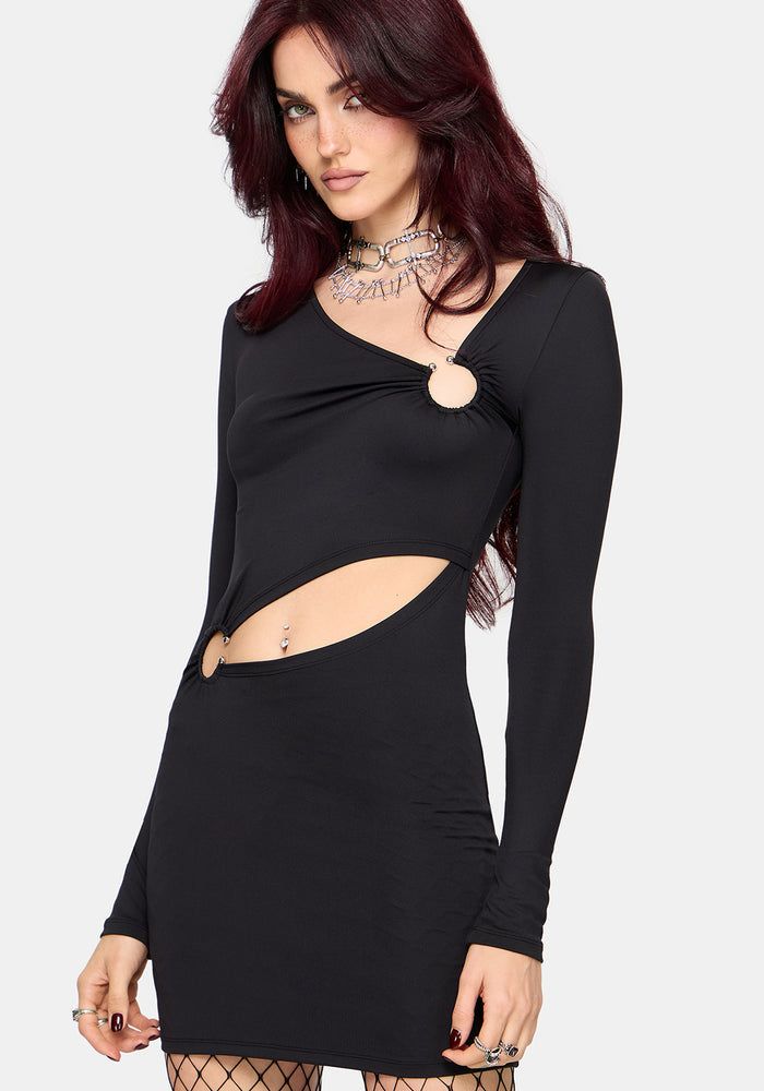Lenora Cutout Barbell Hardware Mini Dress