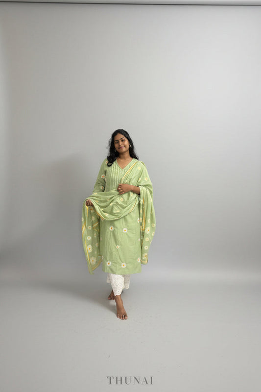 Light Green Cotton Suit Set