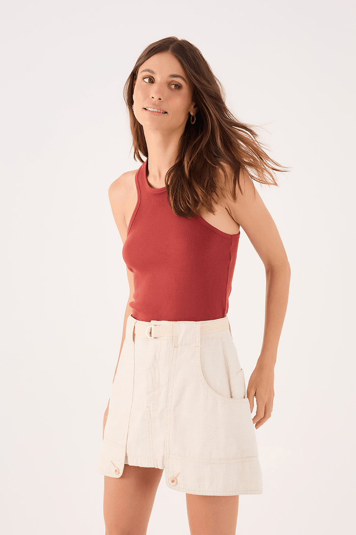 Linen Twill Belted Skirt_2