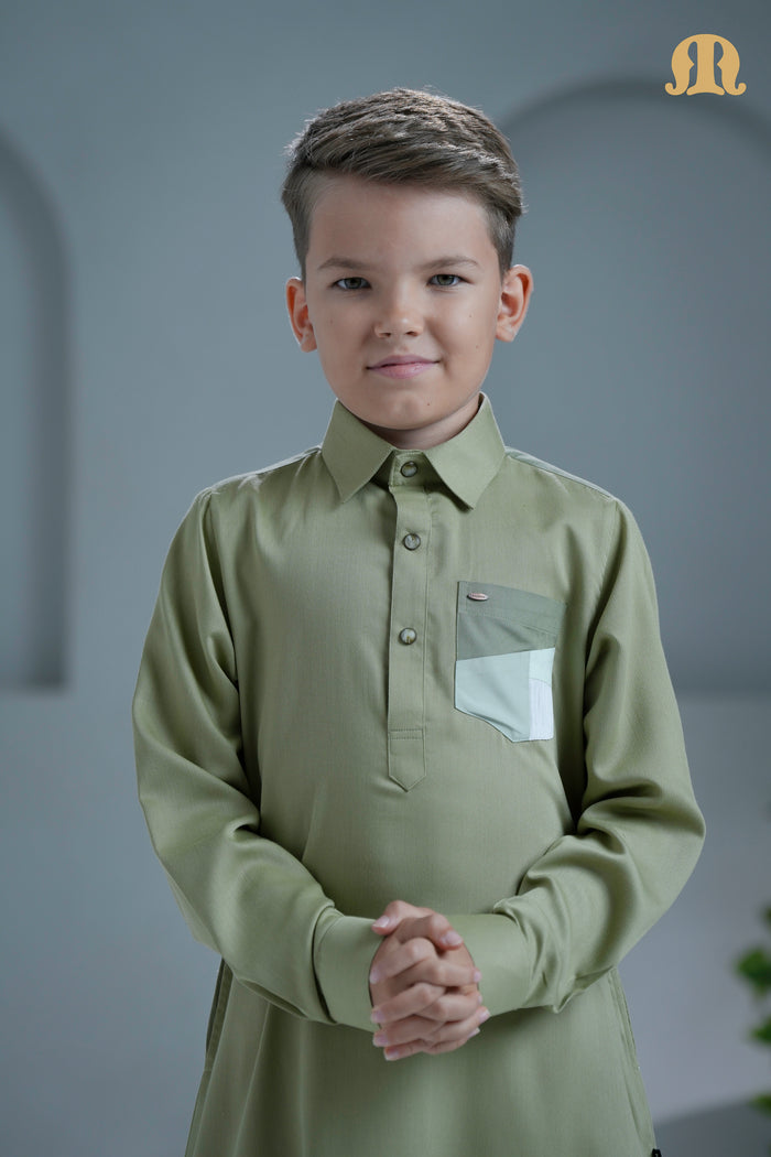 Logi L Green Thobe for Kids