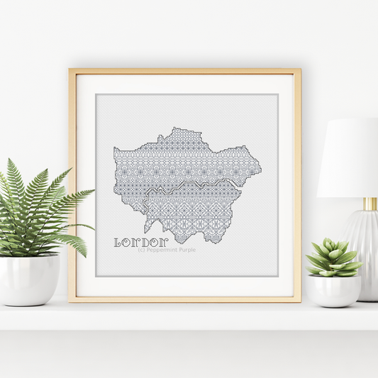 London Blackwork Pattern Blackwork Pattern by Peppermint Purple