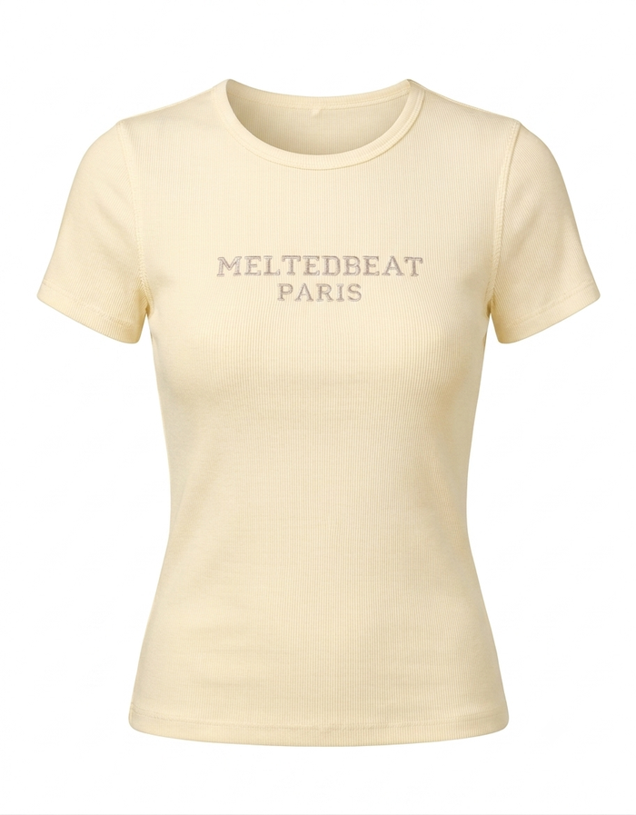 Lucy Spandex Top — t-shirt in off-white | CRUX
