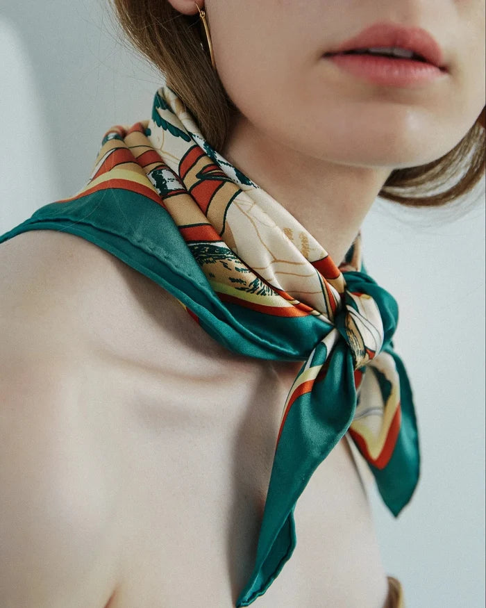 Madagascar Green Silk Bandana-Accessories-Uniquities
